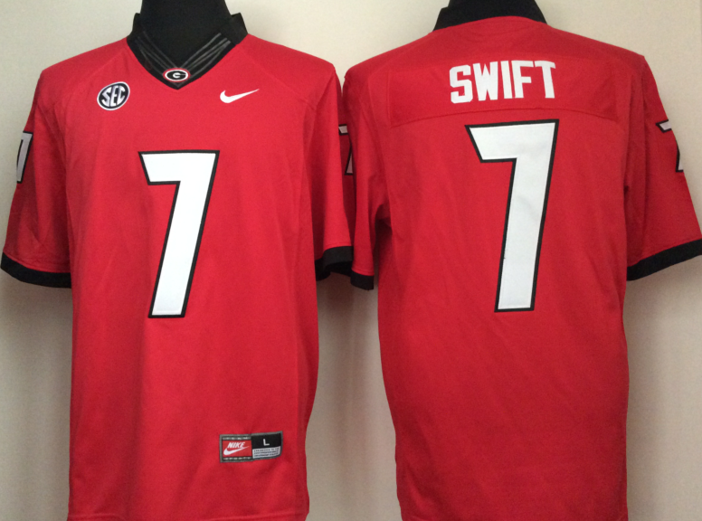 NCAA Men Georgia Bulldogs Red #7 swift ->ncaa teams->NCAA Jersey